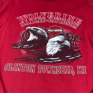 Harley-Davidson Long Sleeve 100% Cotton T-Shirt BRICK RED